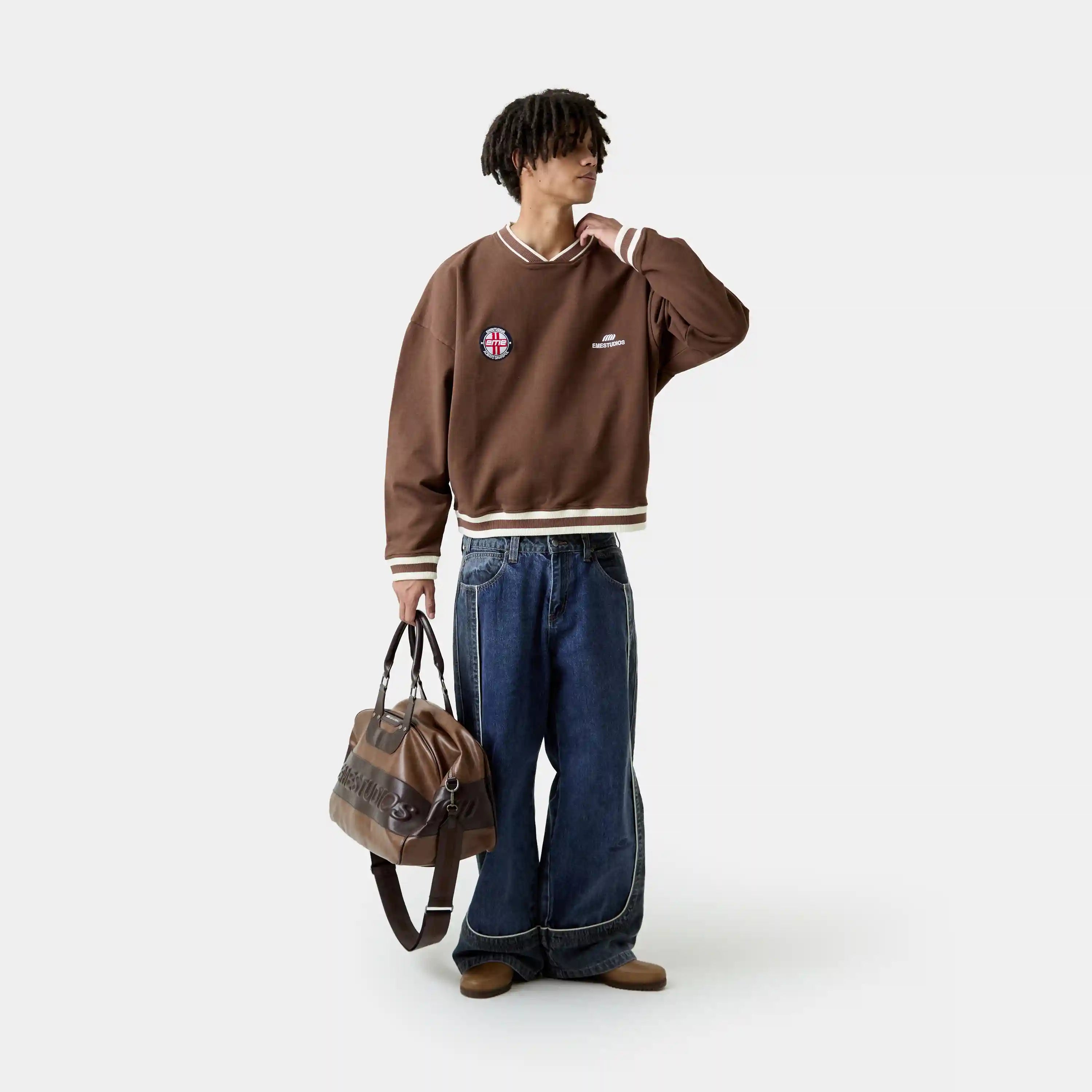 Academy Choco Oversized Crewneck Sweatshirts Eme Studios