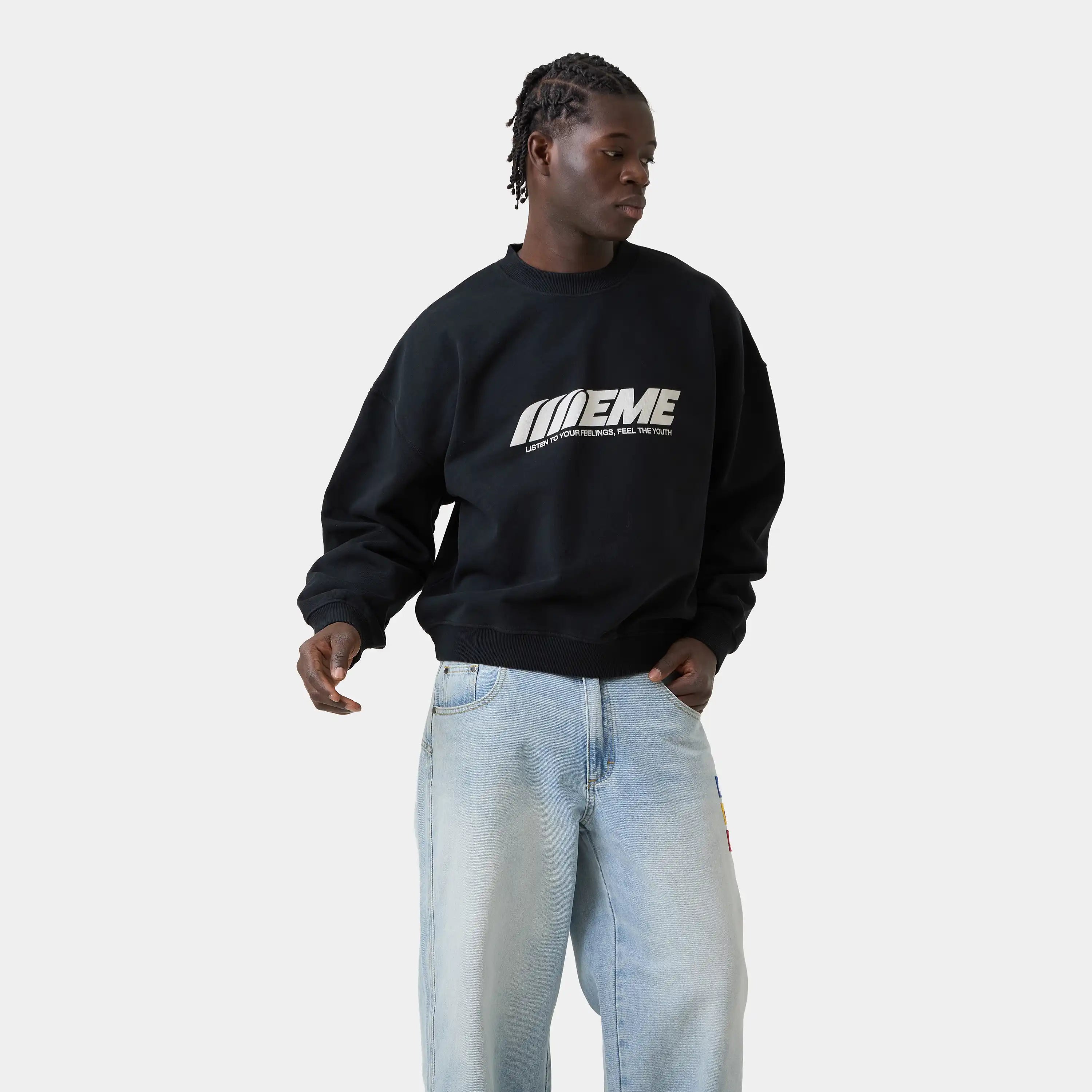 Staple Shadow Oversized Crewneck Sweatshirts Eme Studios