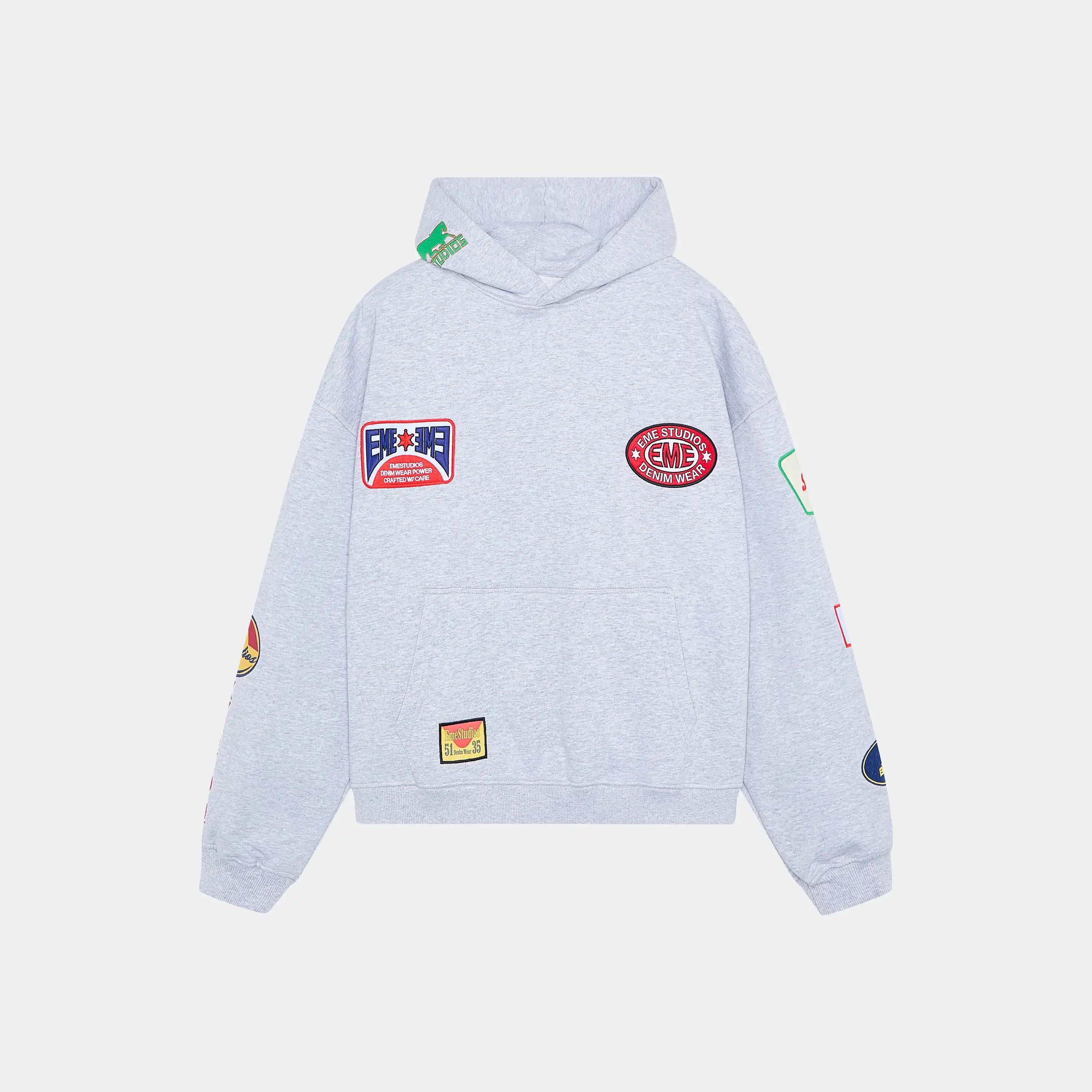 Patches Grey Oversized Hoodie Hoodie eme