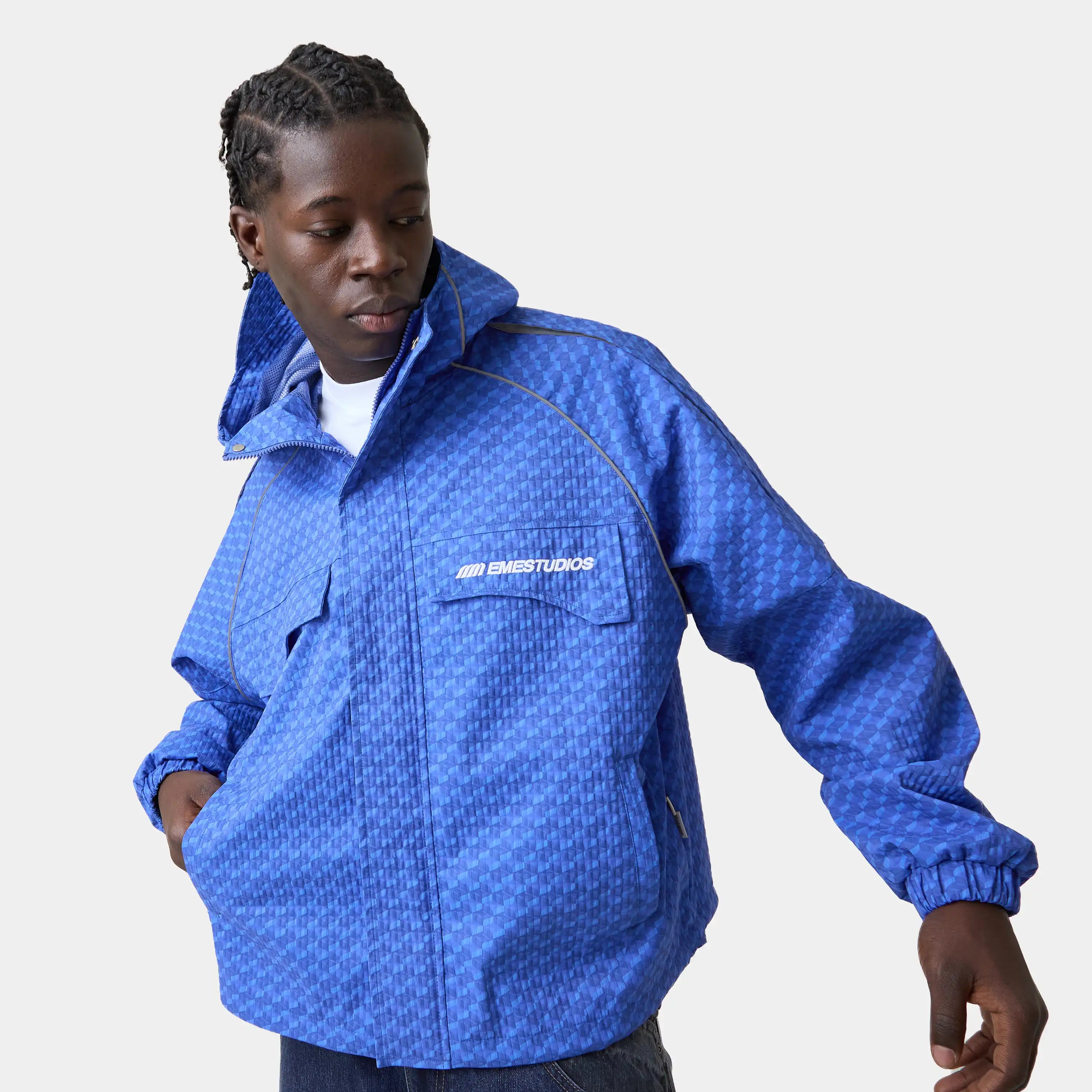 Echo Midnight Grid Windbreaker Outerwear Eme Studios