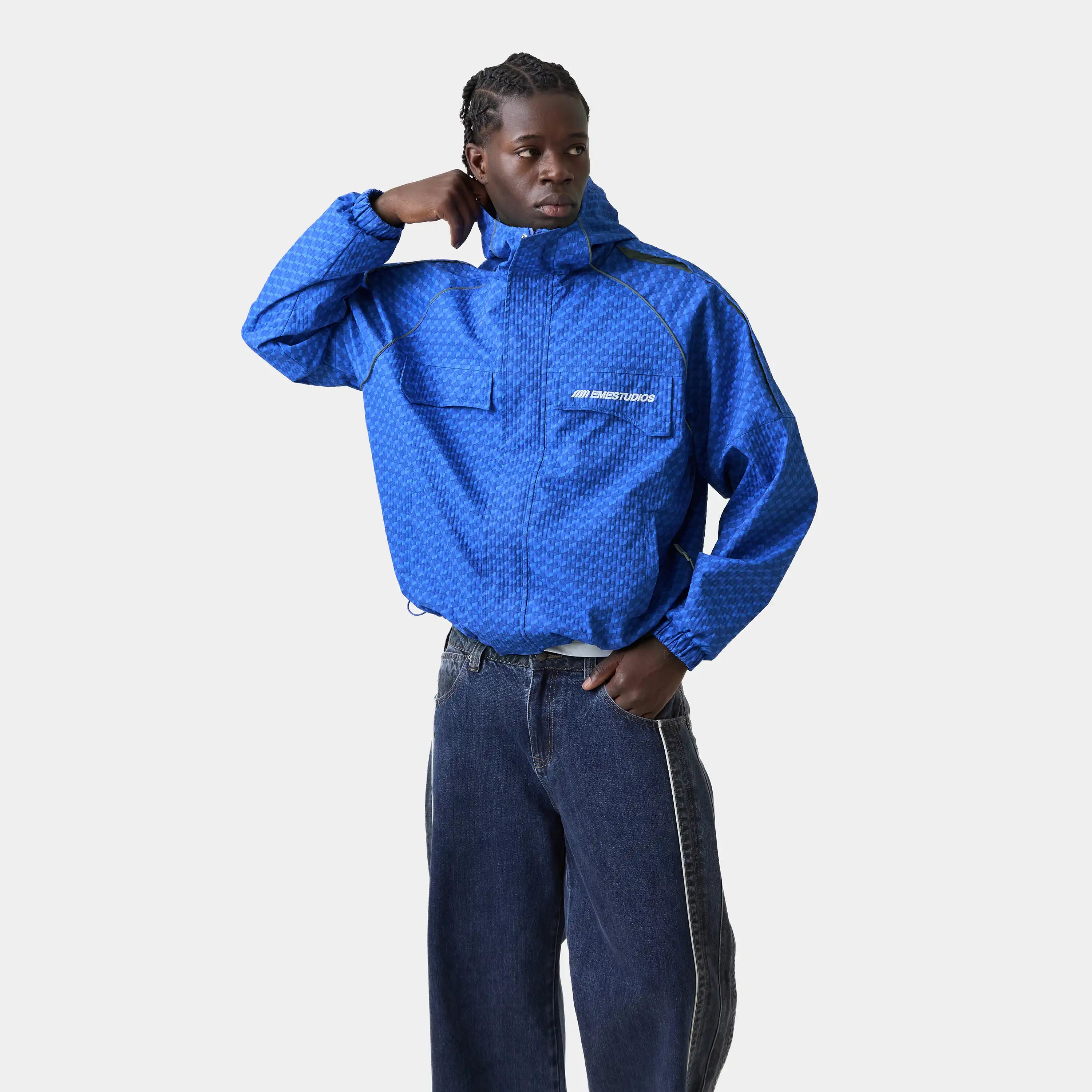 Echo Midnight Grid Windbreaker