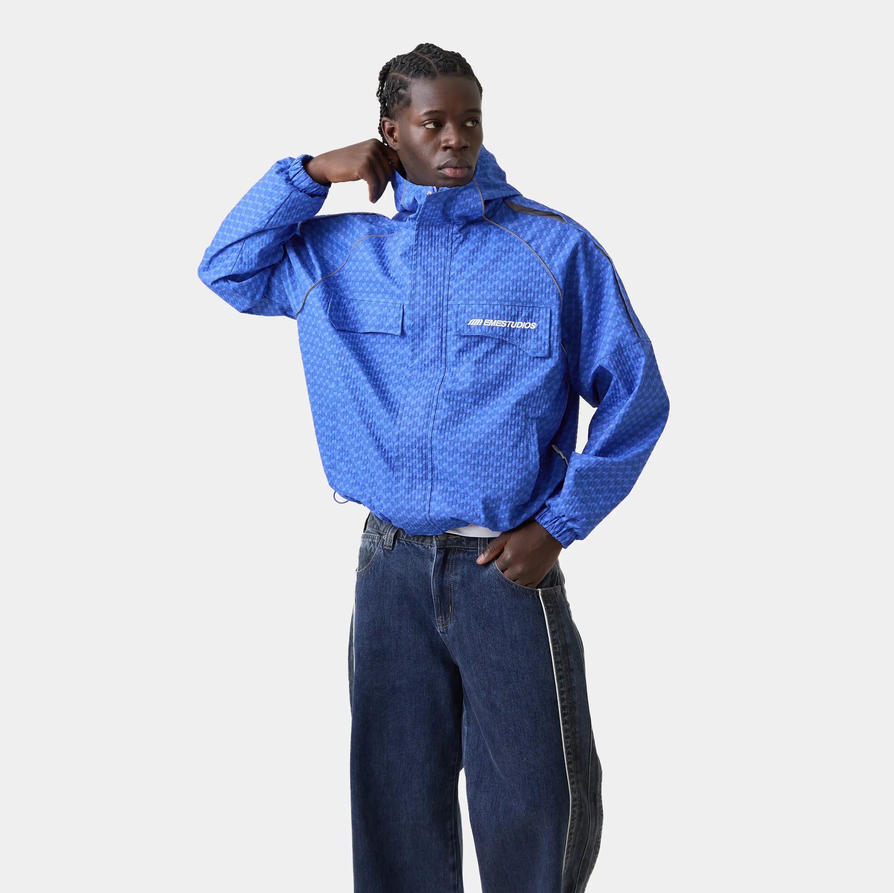 Echo Midnight Grid Windbreaker Outerwear Eme Studios