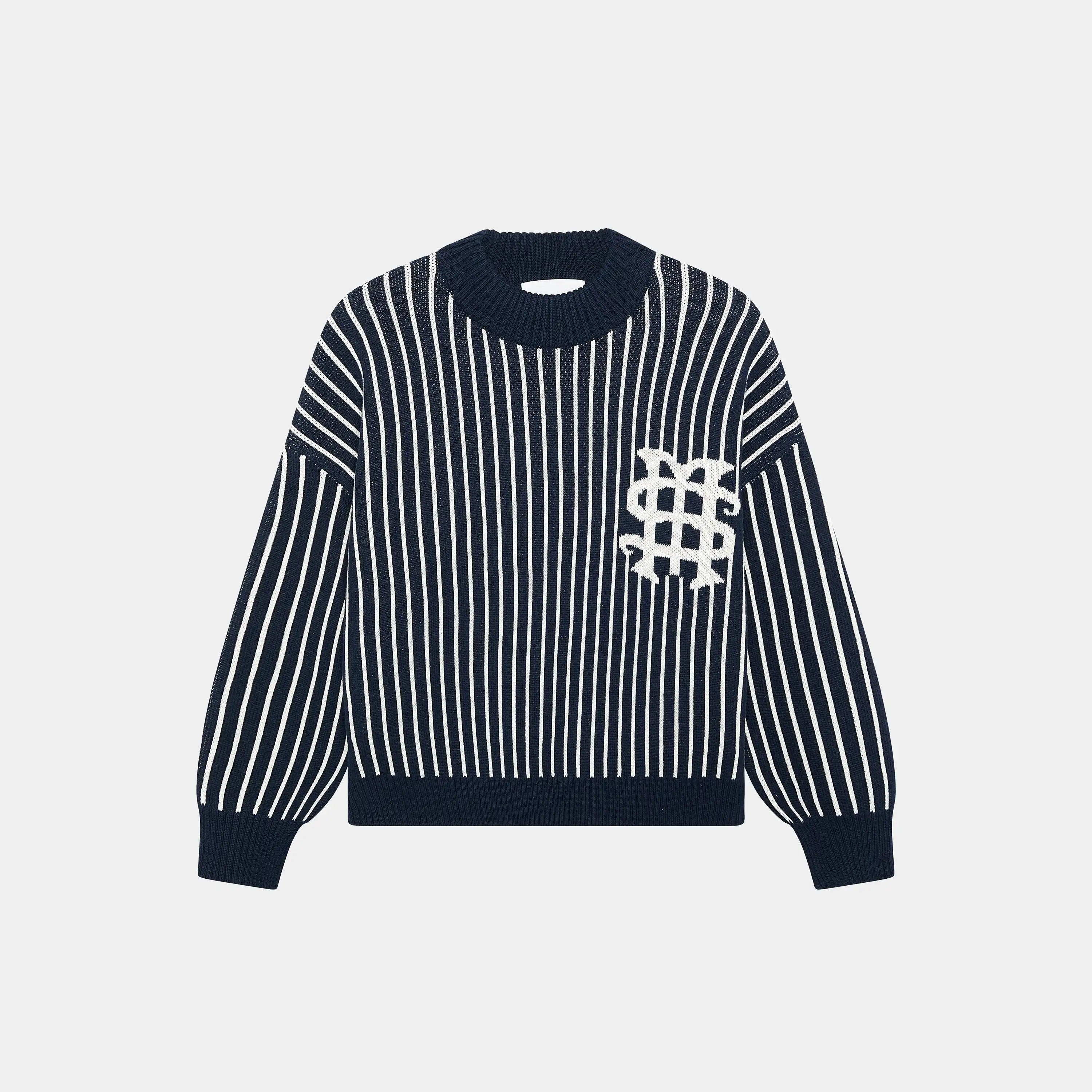 Badge Navy Stripes Knit Knit eme