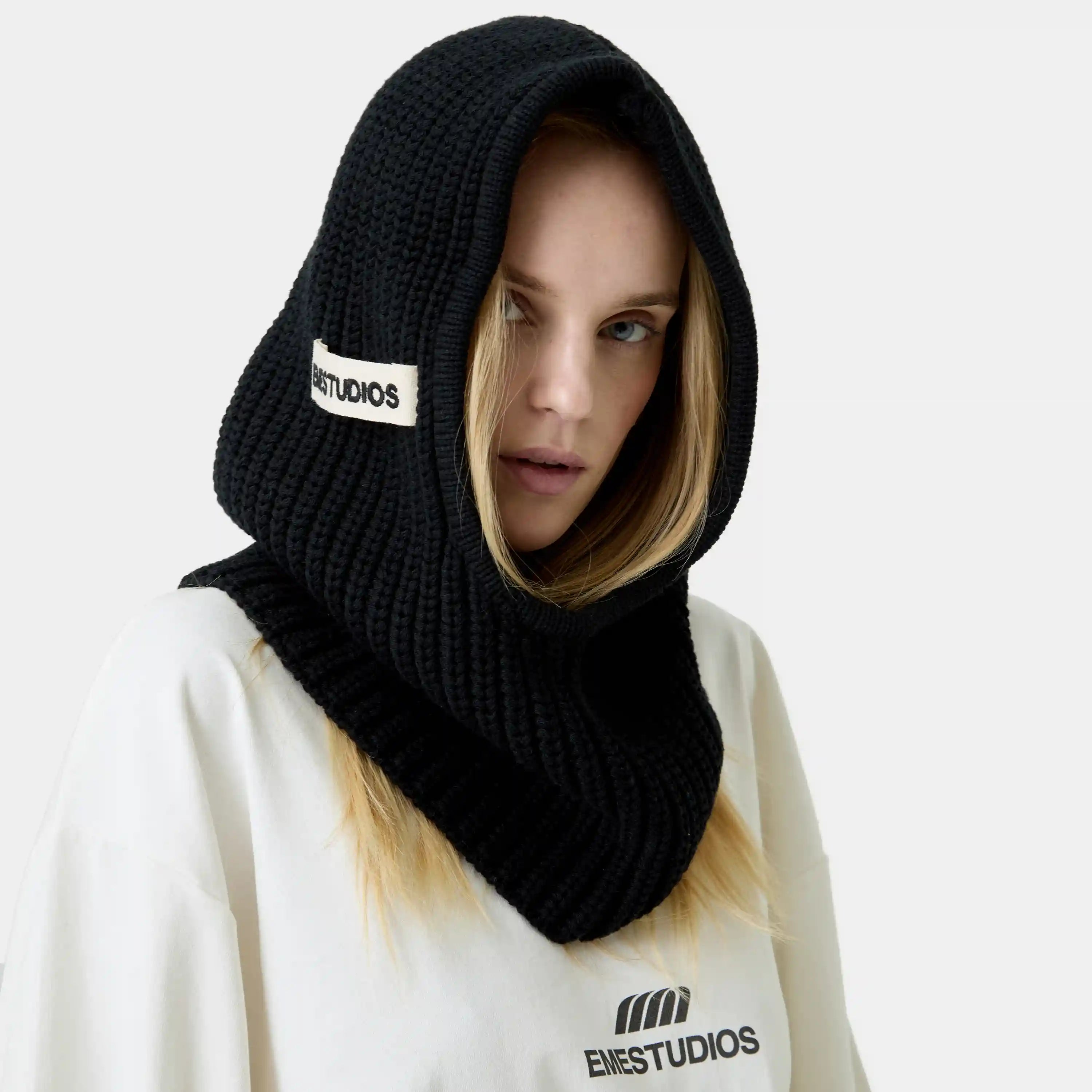 Black Knit Balaclava Accesories Eme Studios