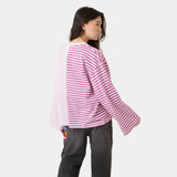 Roguish Fucsia Striped Long Sleeve T-shirts eme