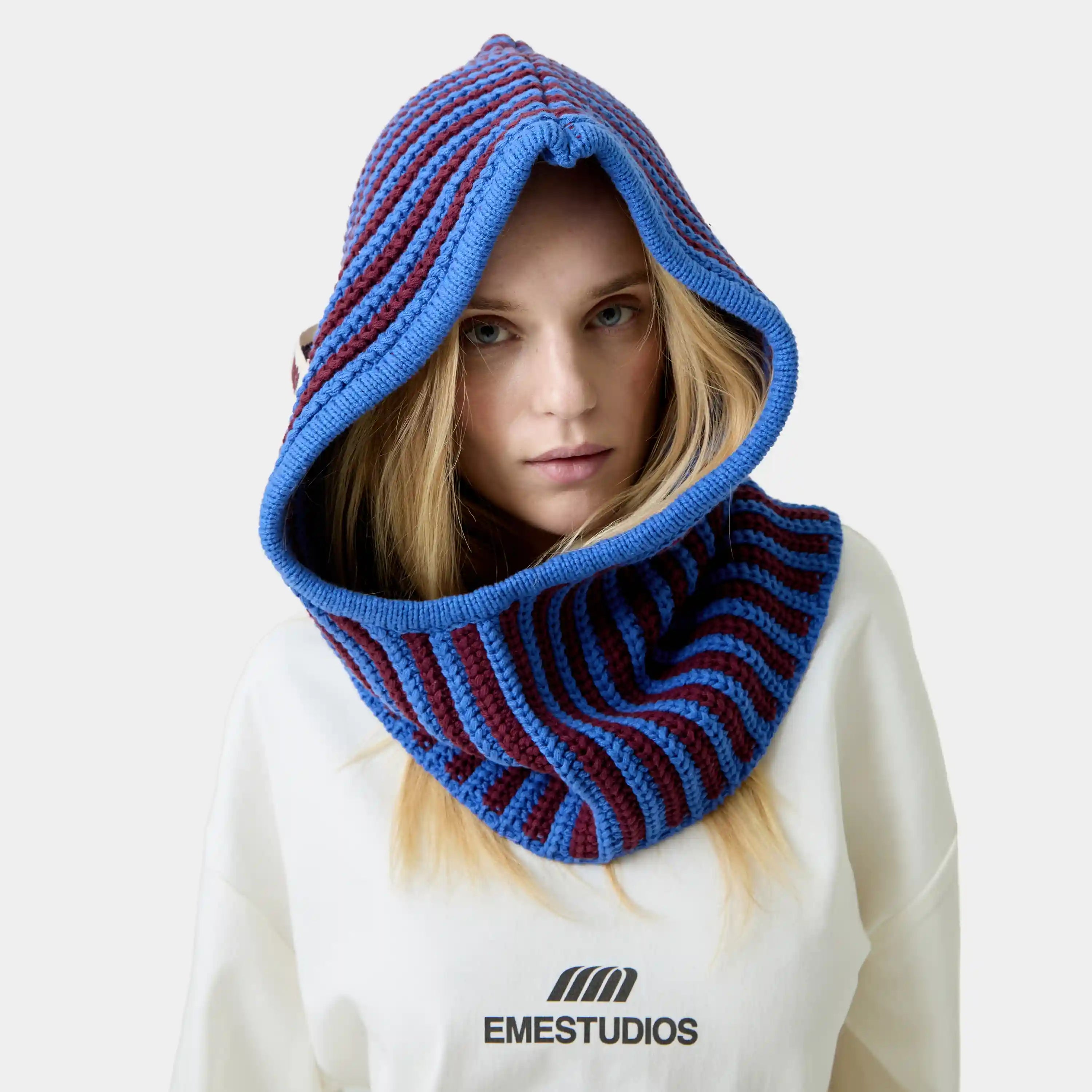 Striped Knit Balaclava Accesories Eme Studios