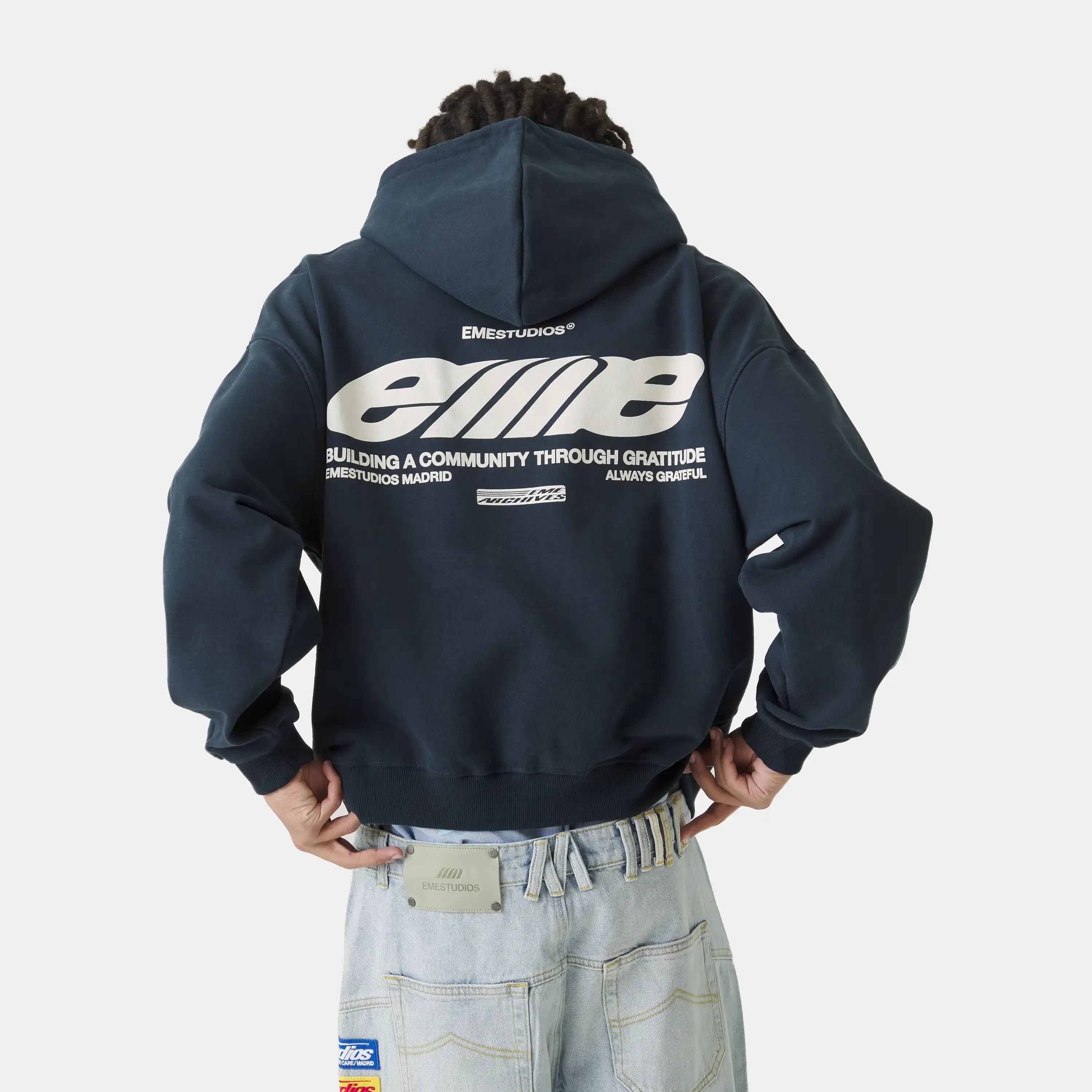 DNA Navy Oversized Hoodie Hoodies Eme Studios