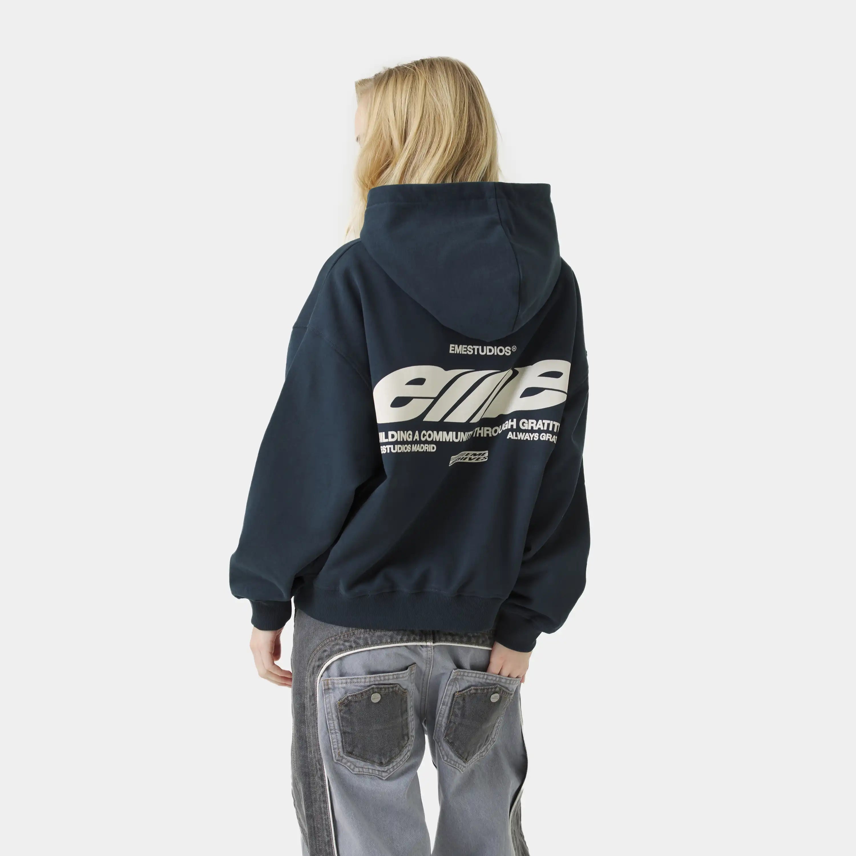 DNA Navy Oversized Hoodie Hoodies Eme Studios