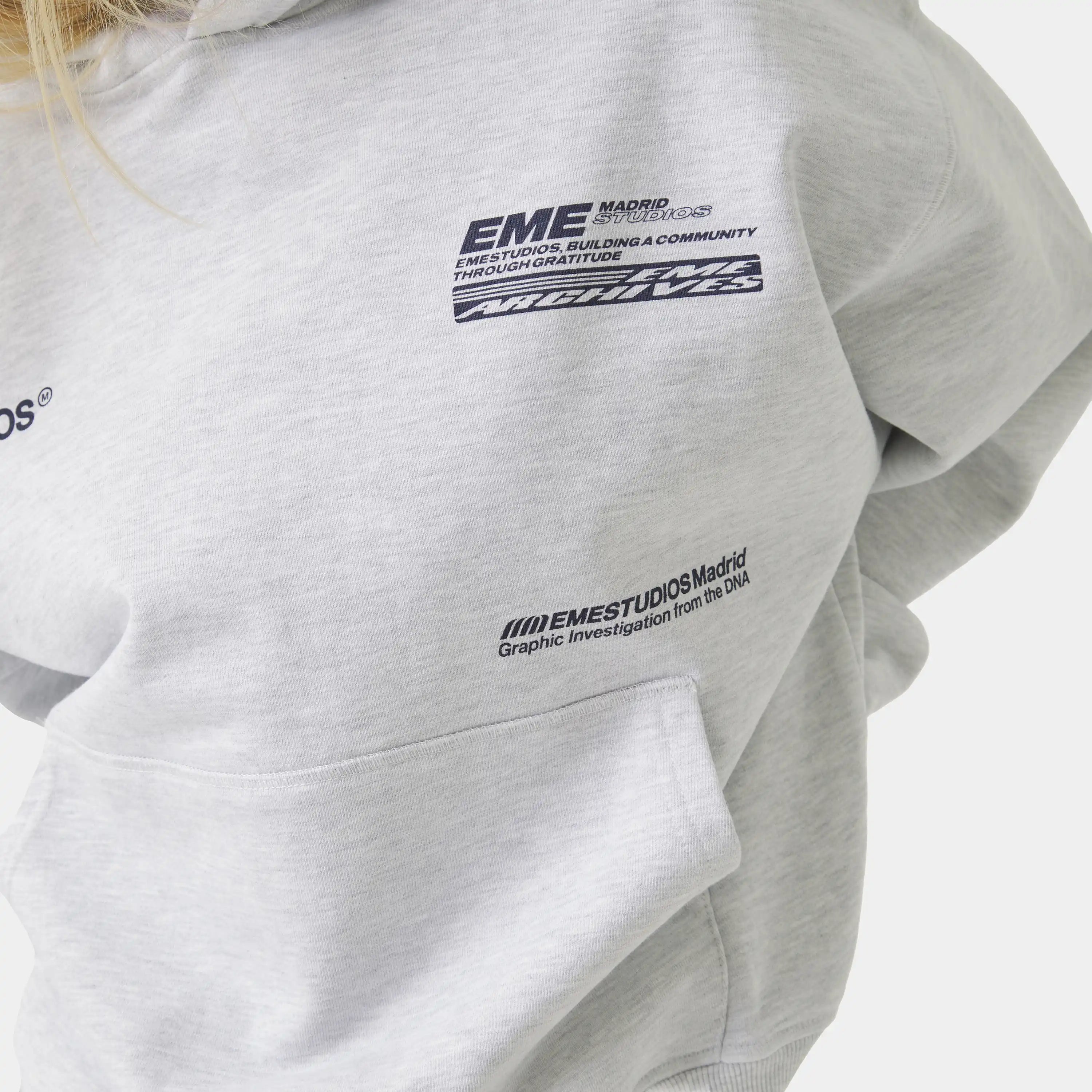 DNA Heather Grey Oversized Hoodie Hoodies Eme Studios