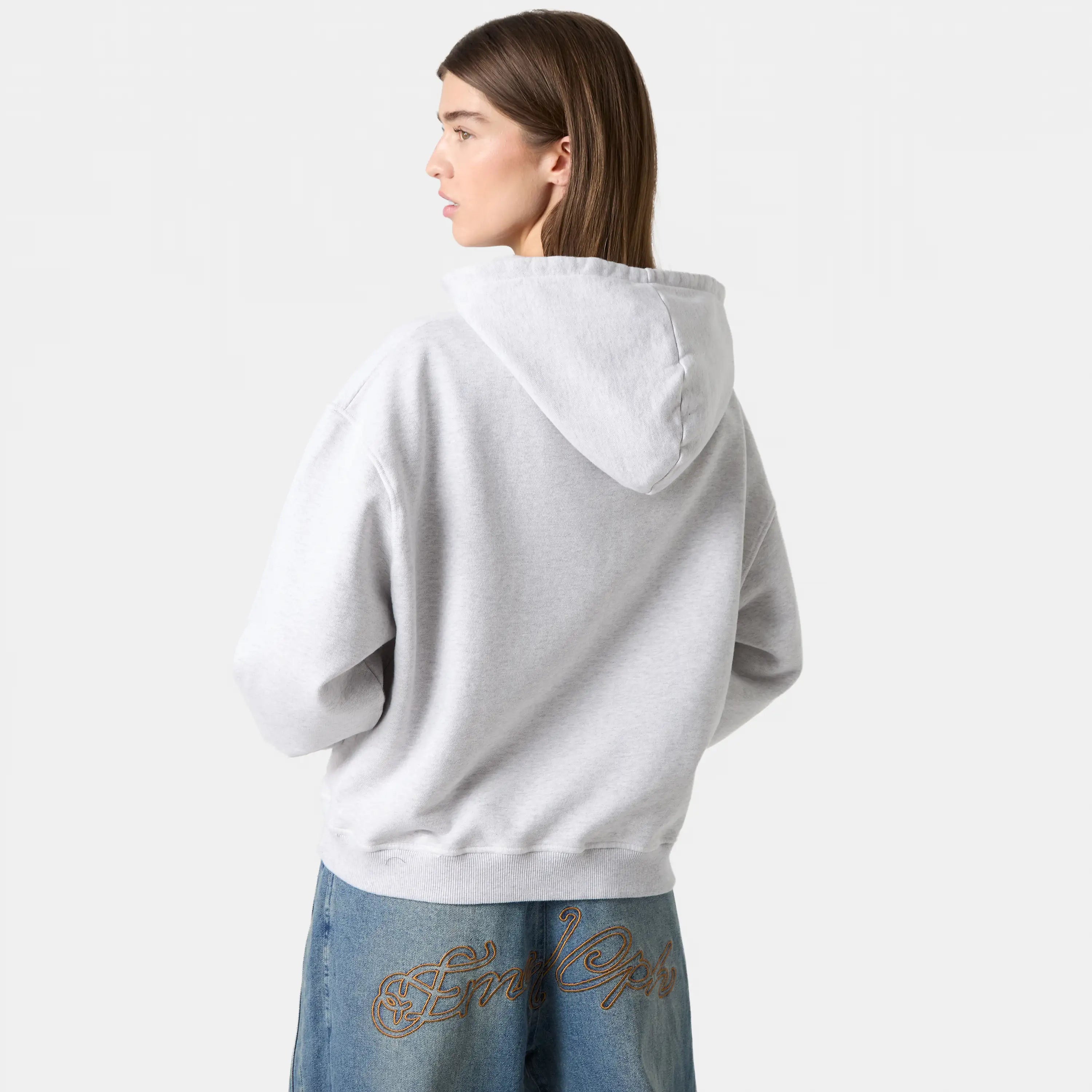 Basic Heather Grey Oversized Hoodie Hoodies eme