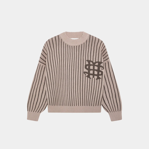 Badge Muddy Brown Stripes Knit Knit eme