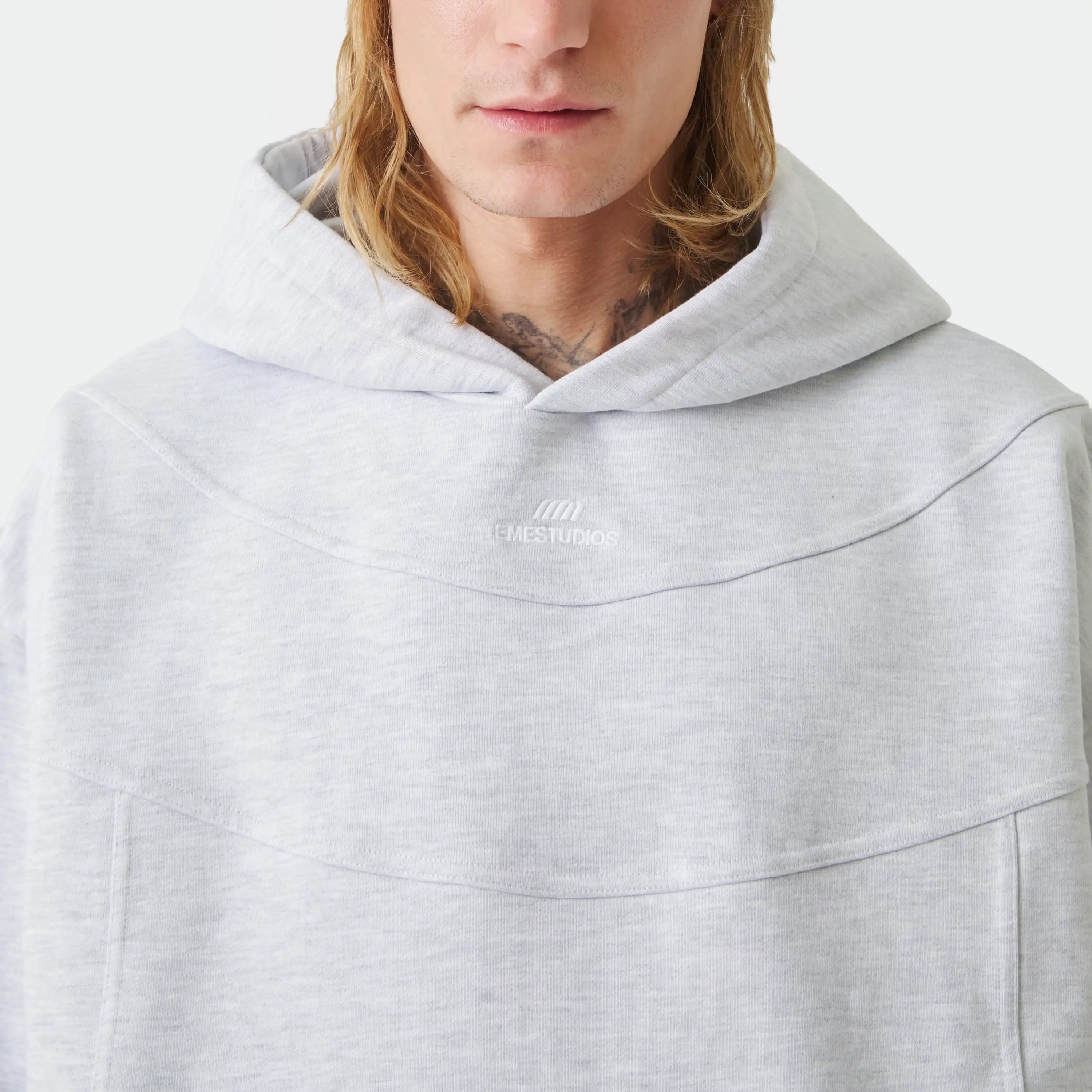 Alfa Heather Grey Oversized Hoodie Hoodies Eme Studios