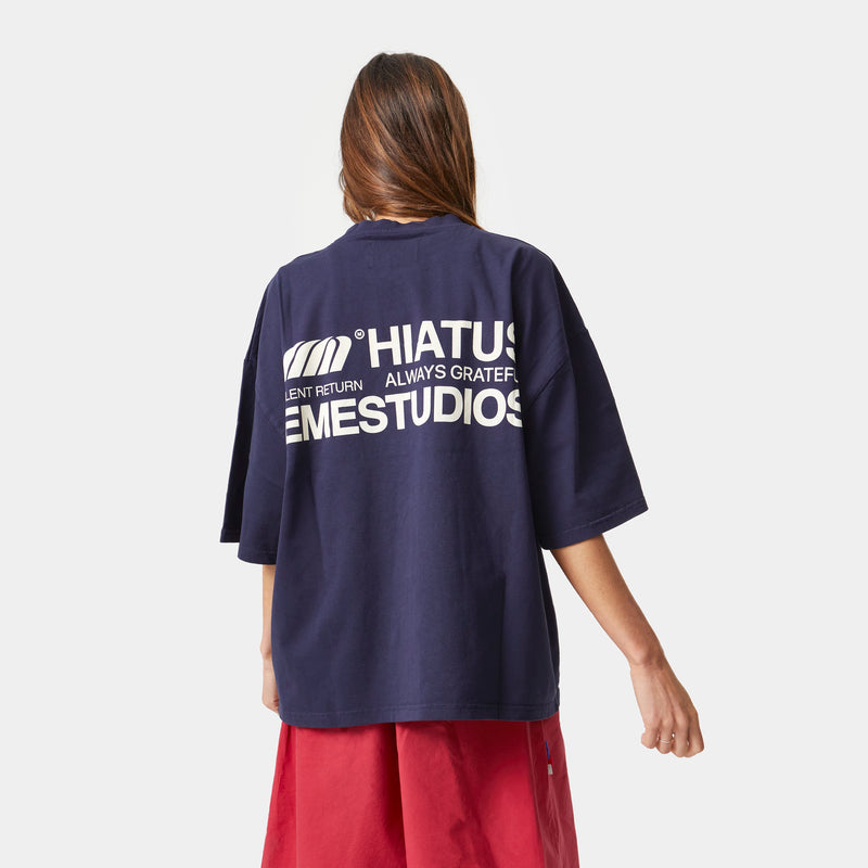 Hiatus Navy Oversized Tee Camiseta eme   