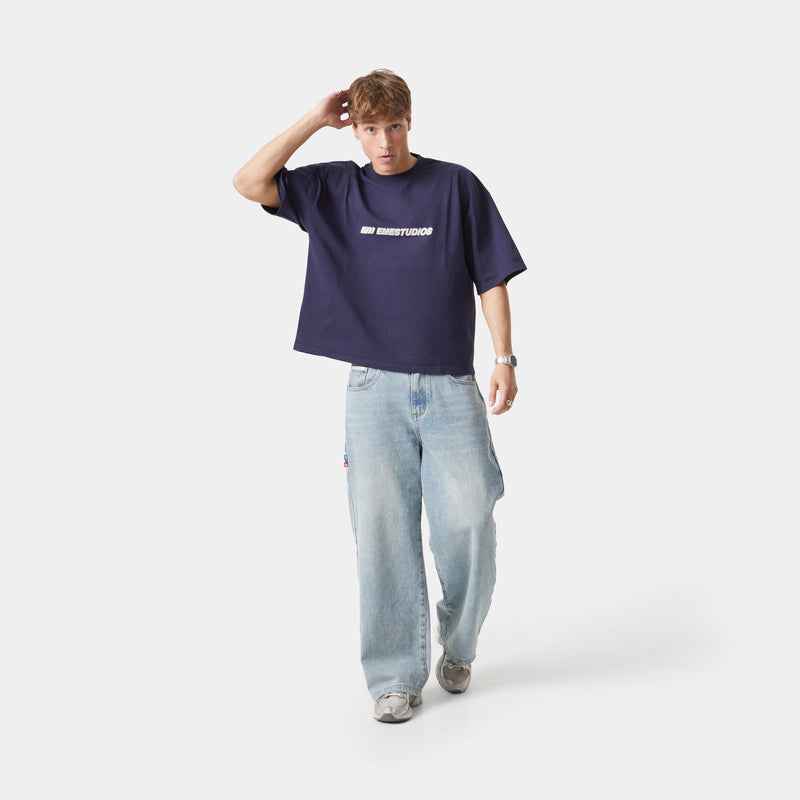 Hiatus Navy Oversized Tee Camiseta eme   