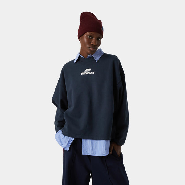 Revo Navy Baggy Mockneck Crewneck eme   