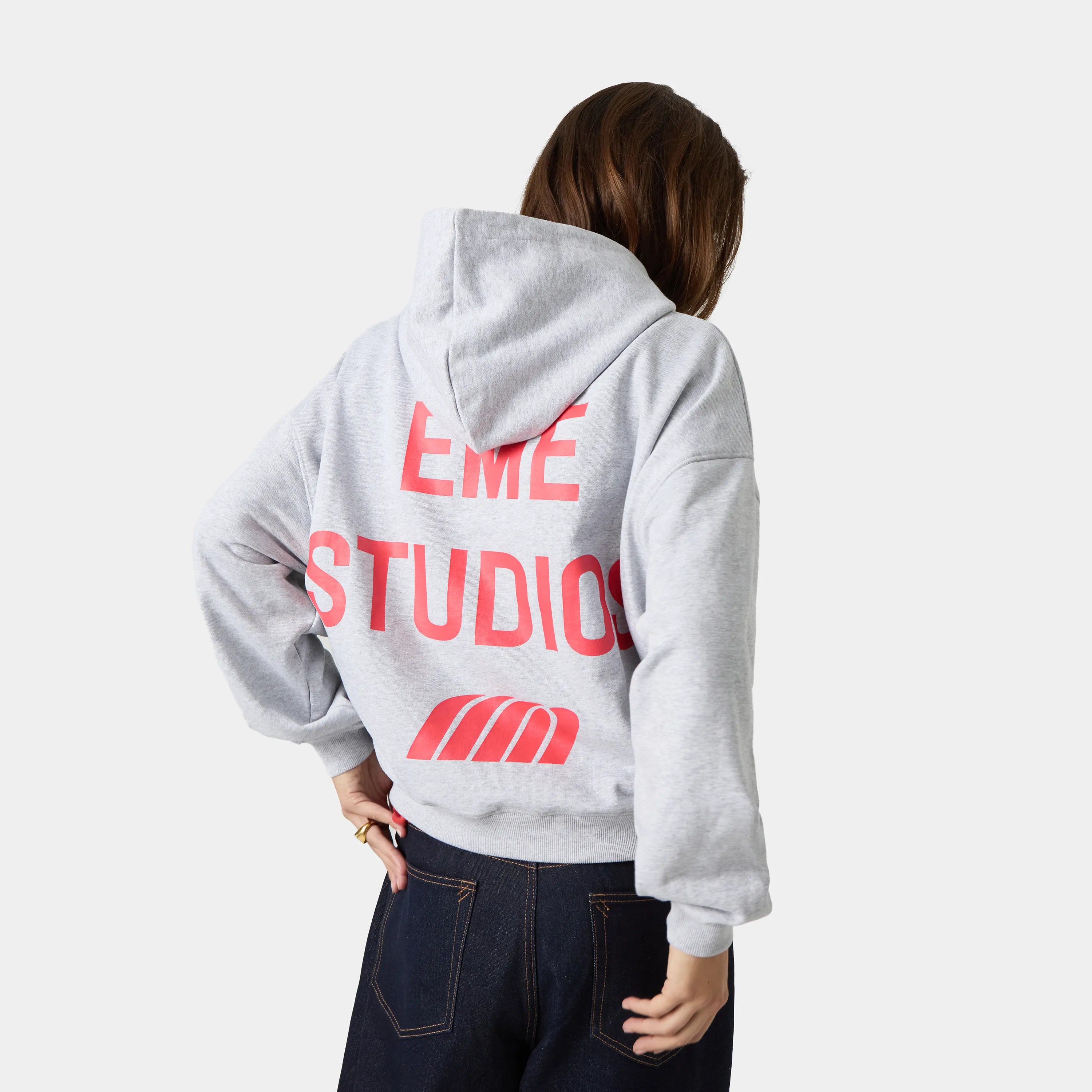 Posse Heather Grey Oversized Hoodie Hoodie eme   