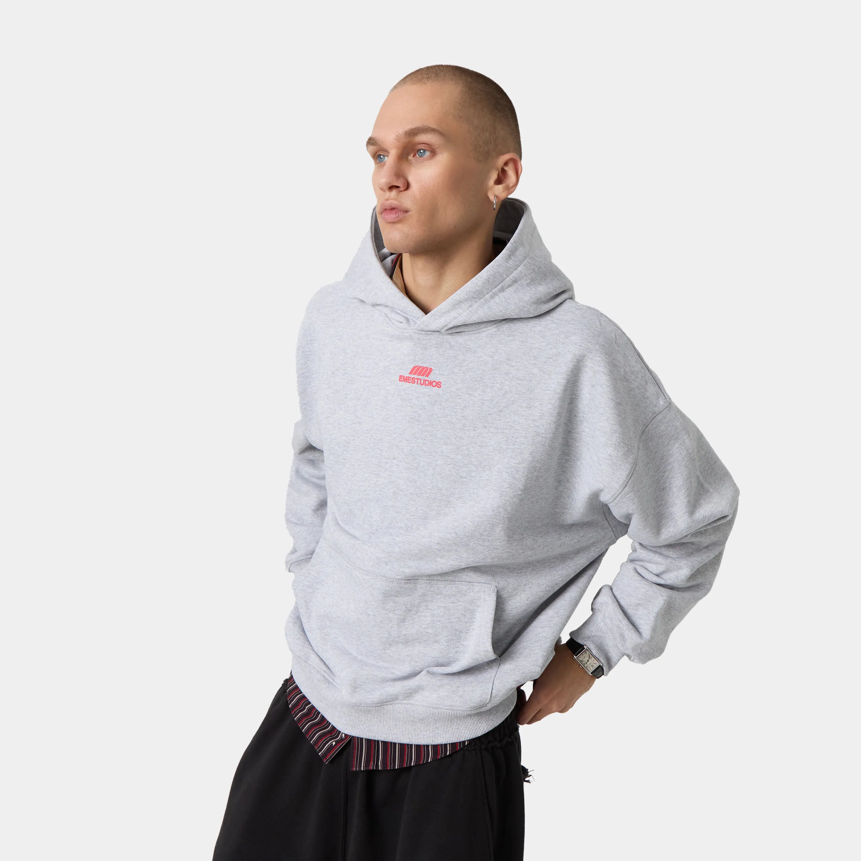 Posse Heather Grey Oversized Hoodie Hoodie eme   