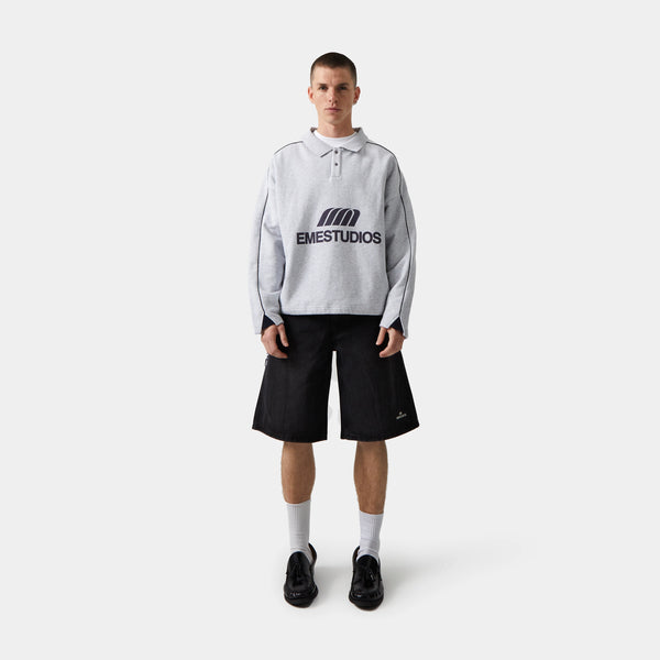 Hectic Heather Grey Polo Sweatshirt Crewneck eme