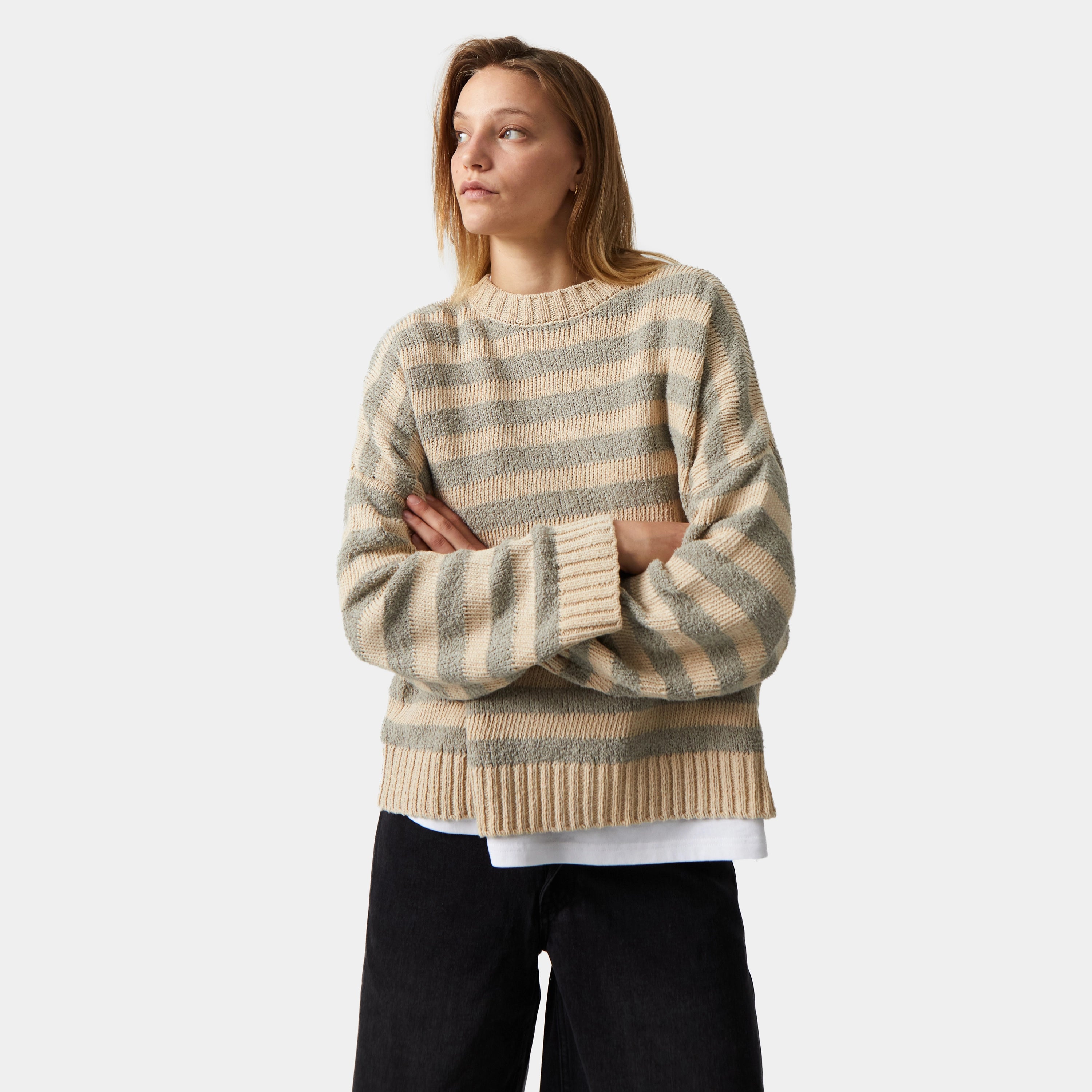 Curlow Stripped Knit Knit eme   