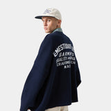 Department Navy Jacquard Oversized Knit Knit eme   