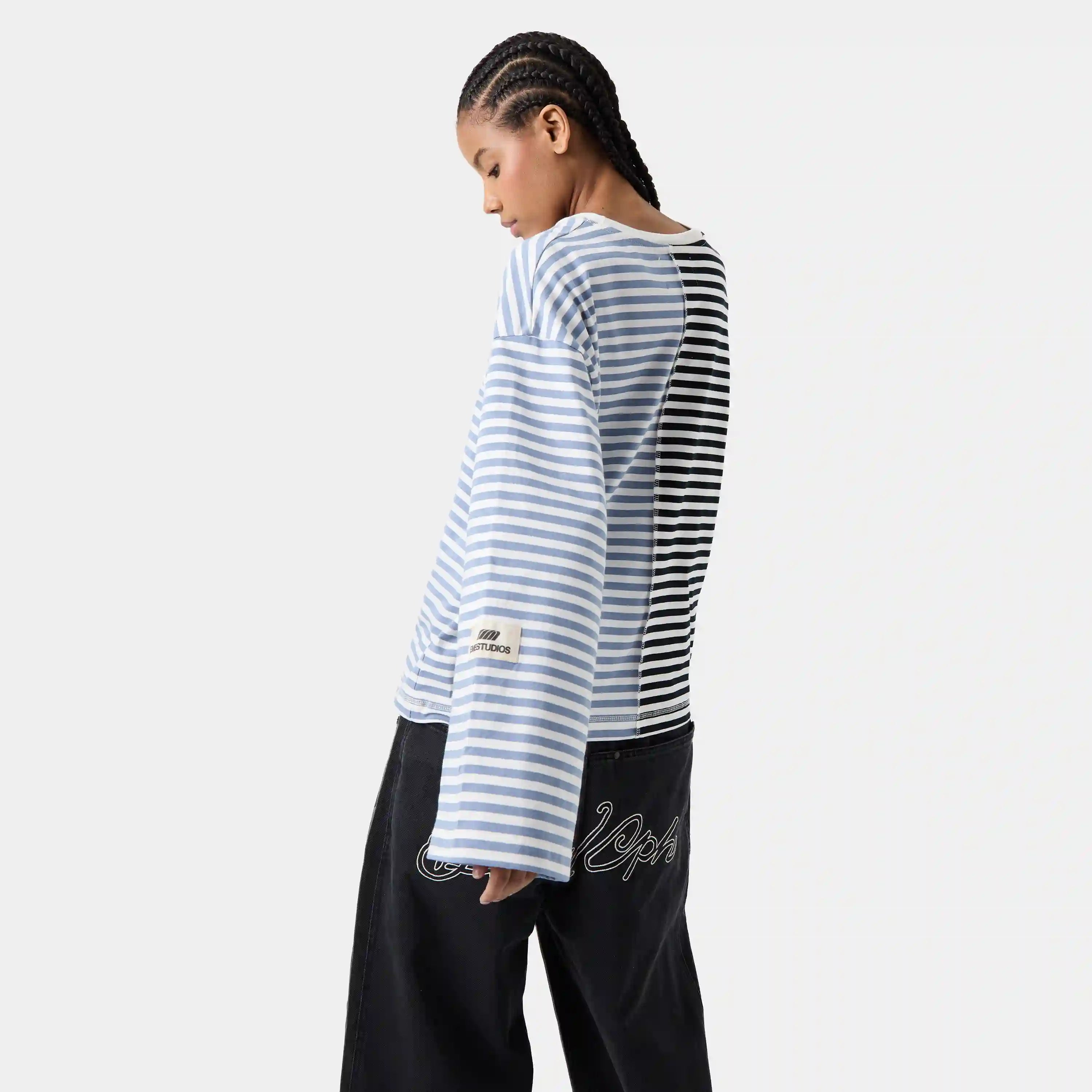 Roguish Blue Striped Long Sleeve Long Sleeve eme