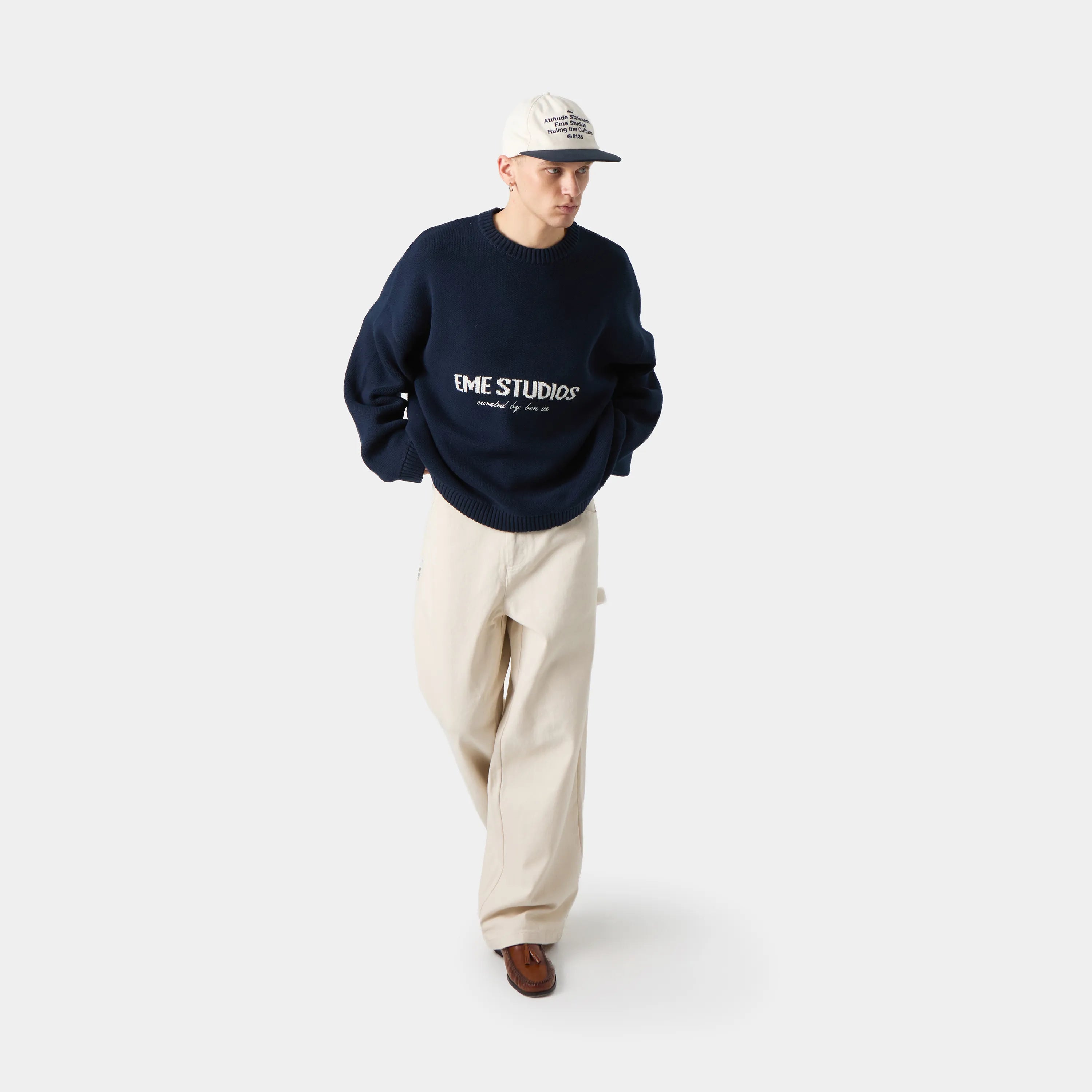 Master Navy Knit Sweater Knit eme   