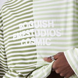 Roguish Striped Long Sleeve Green Long Sleeve eme   