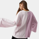 Roguish Striped Long Sleeve Fucsia Long Sleeve eme   