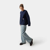 Department Navy Jacquard Oversized Knit Knit eme   