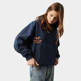 Horse Navy Oversized Hoodie Hoodie eme   