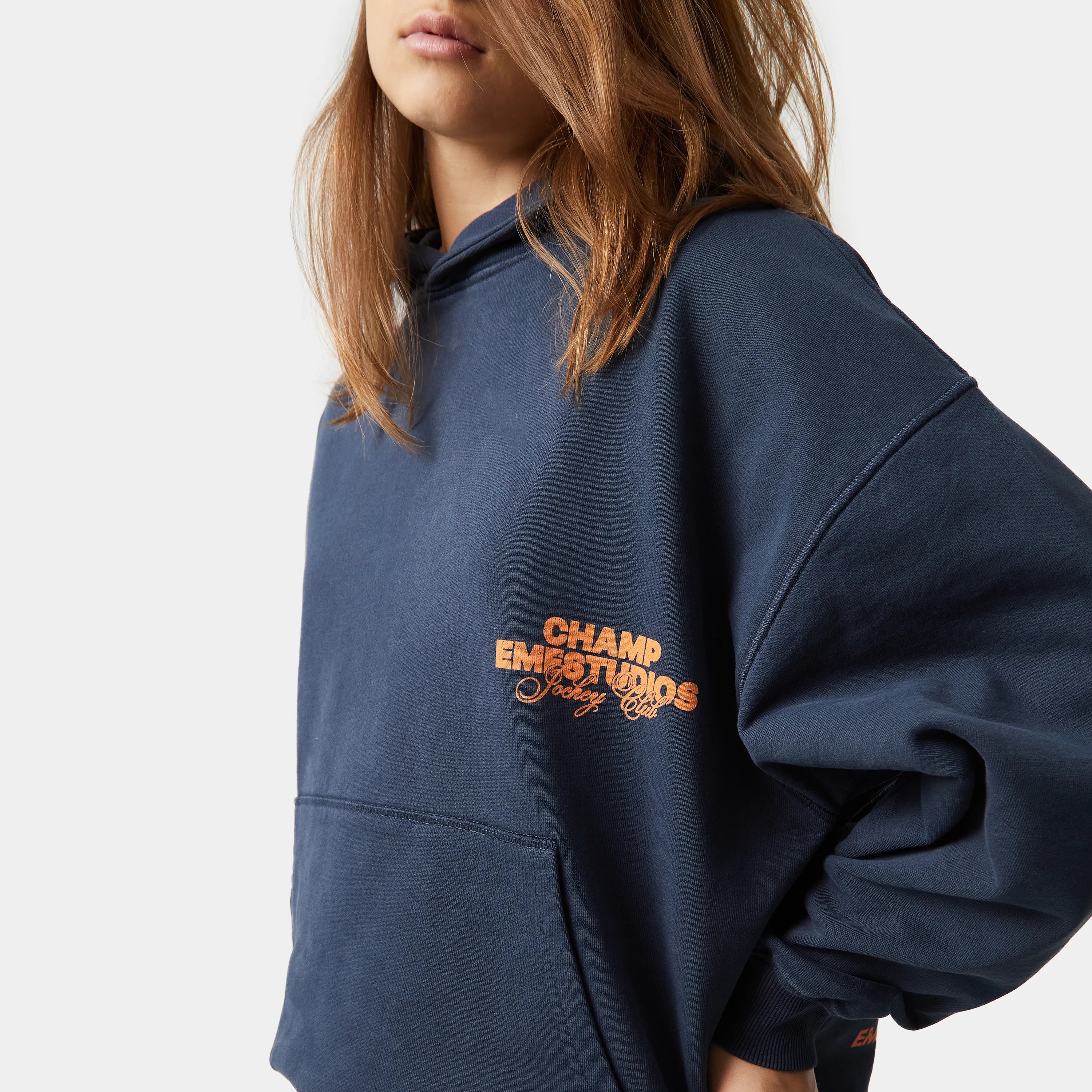 Horse Navy Oversized Hoodie Hoodie eme   