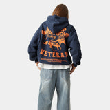 Horse Navy Oversized Hoodie Hoodie eme   