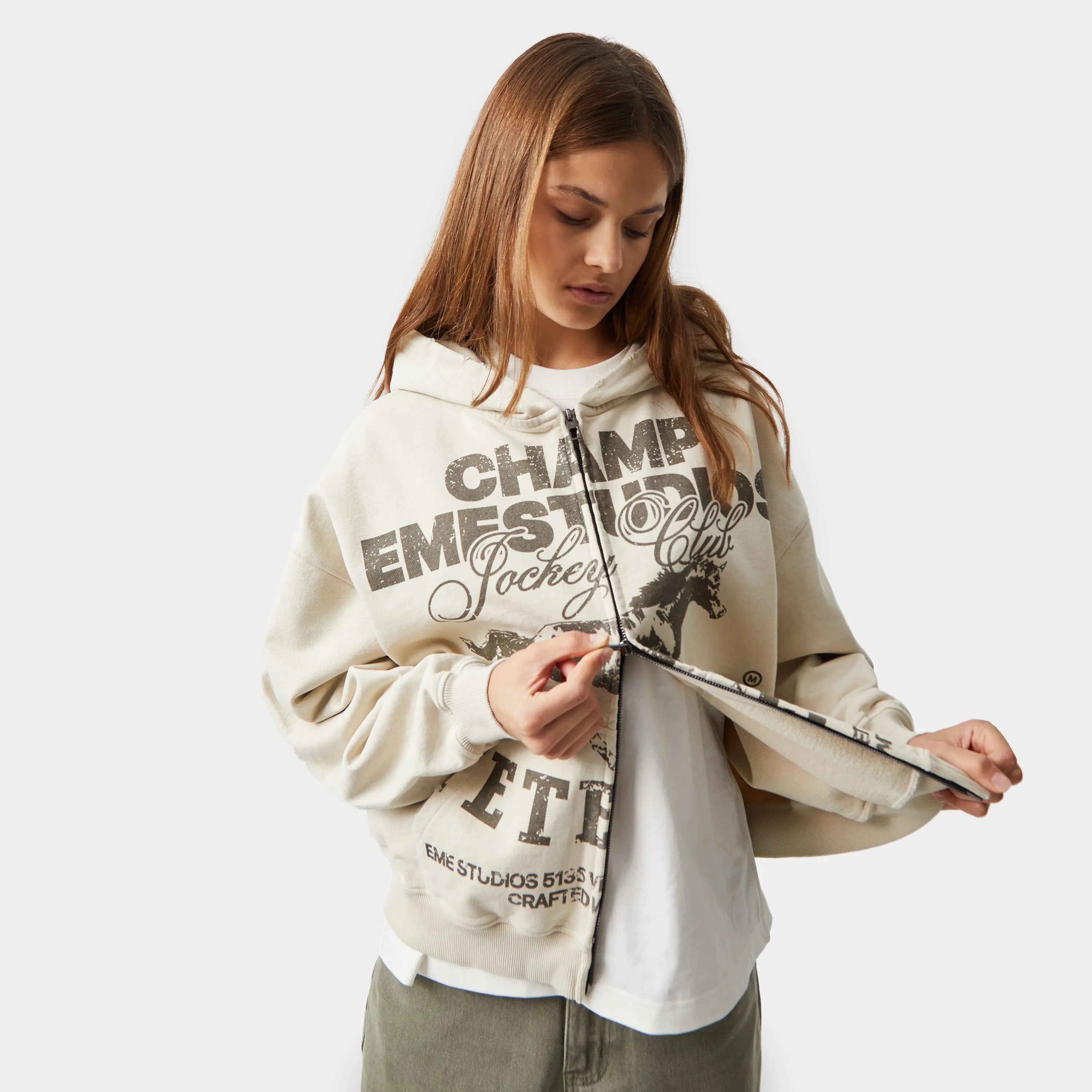 Horse Fog Full Zip Hoodie eme   