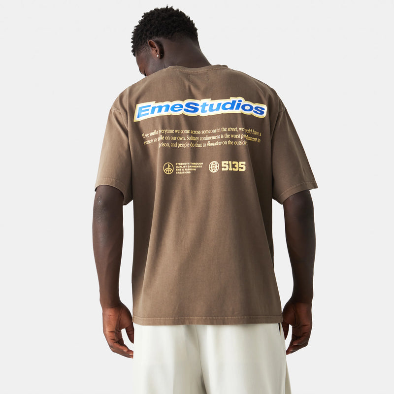 Grin Muddy Brown Oversized Tee Camiseta eme   