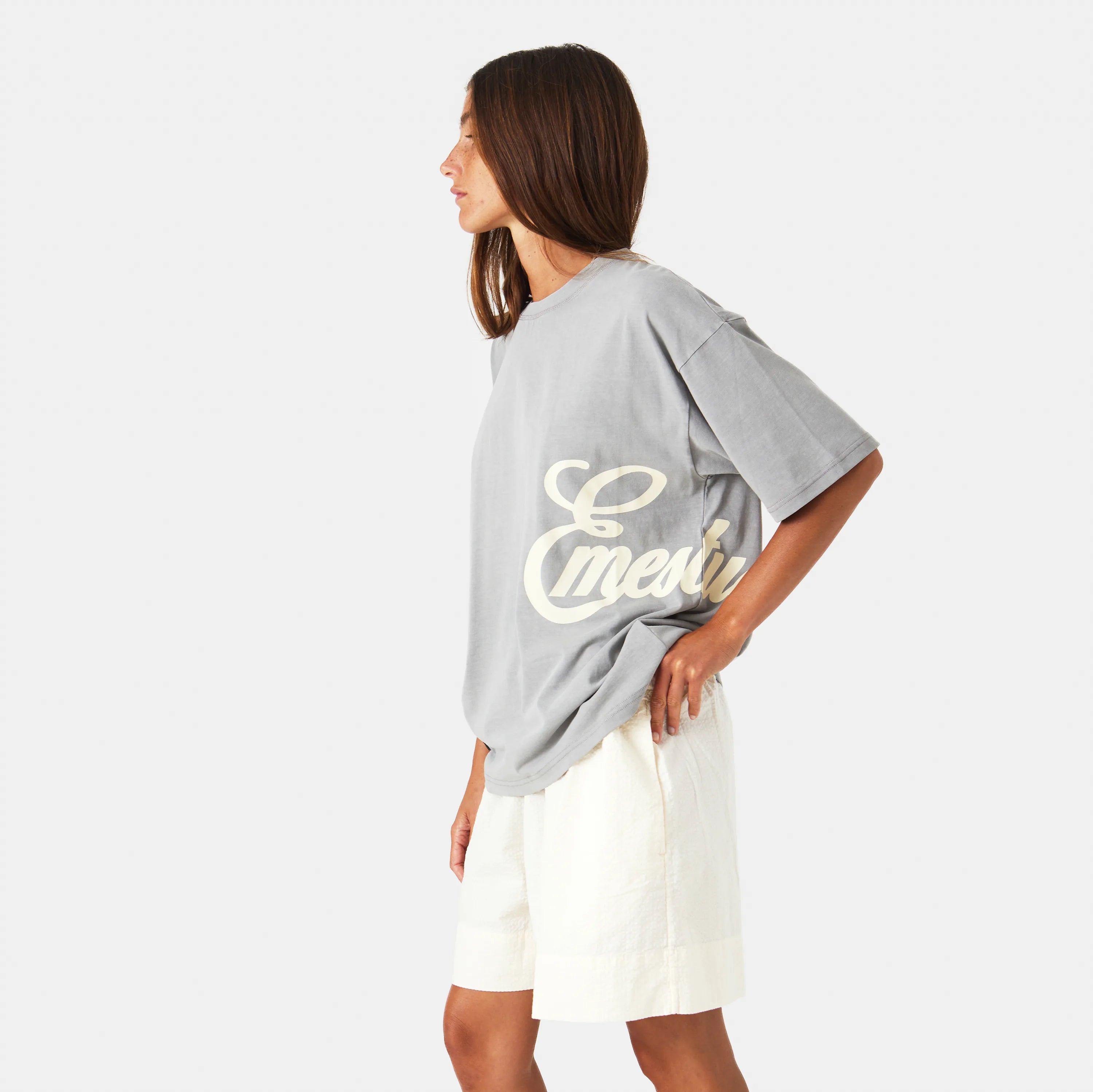 Side Hug Pebble Oversized Tee Camiseta eme   