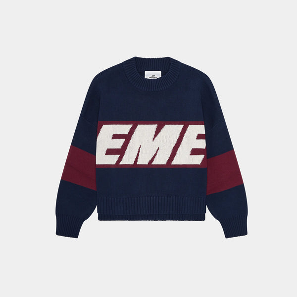 Thrill Indigo Knit Sweater Knit eme   