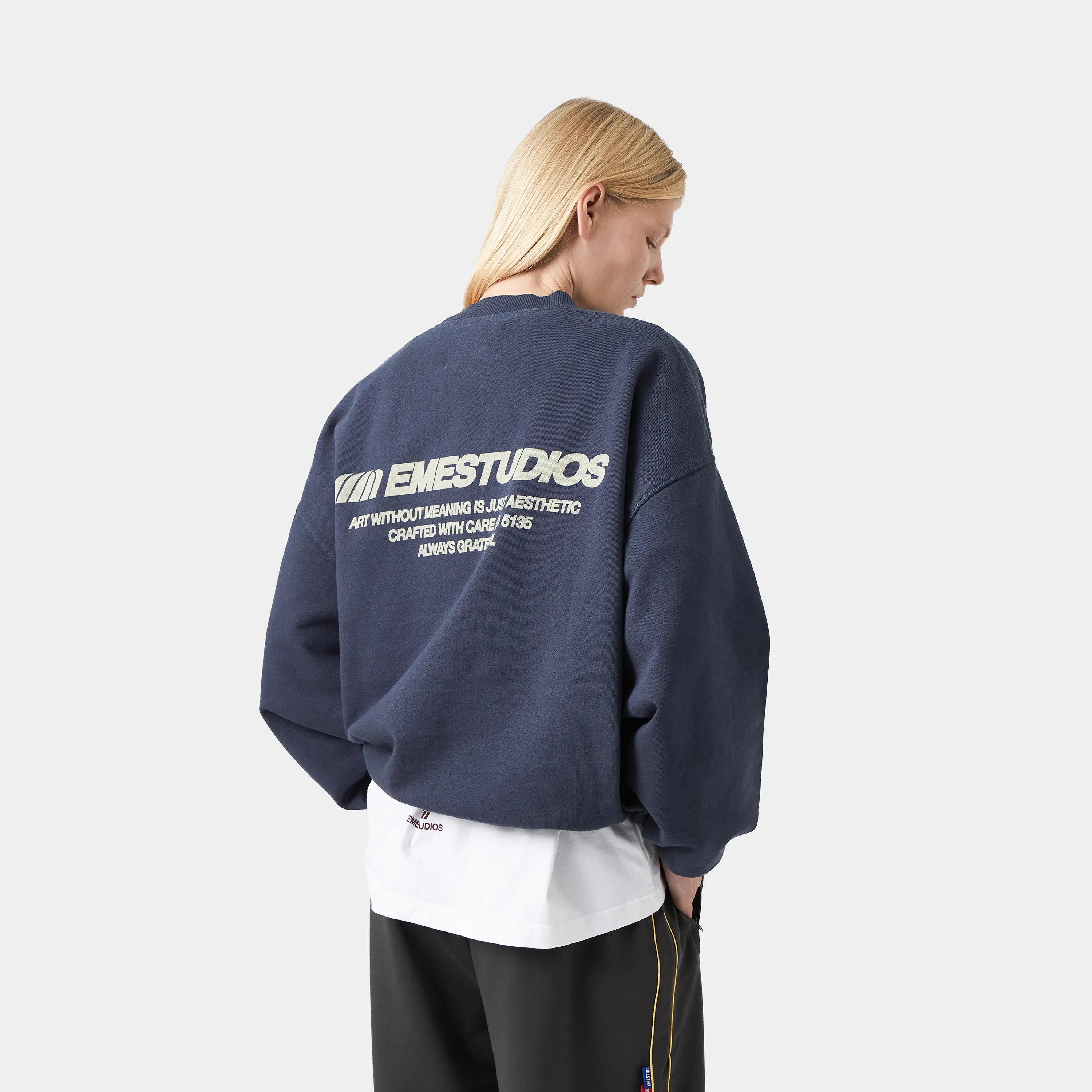 Buckler Navy Oversized Crewneck Crewneck eme   