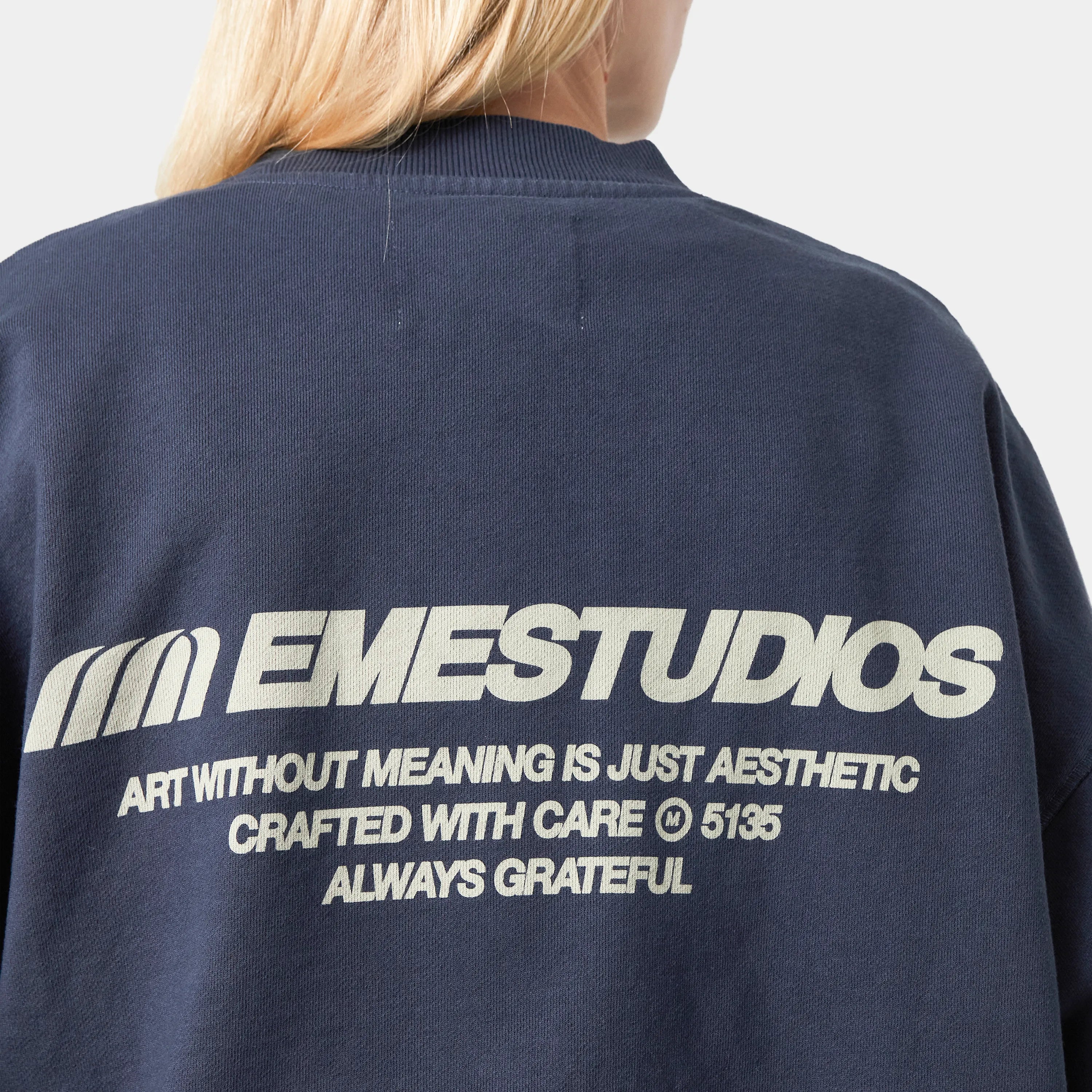 Buckler Navy Oversized Crewneck Crewneck eme   