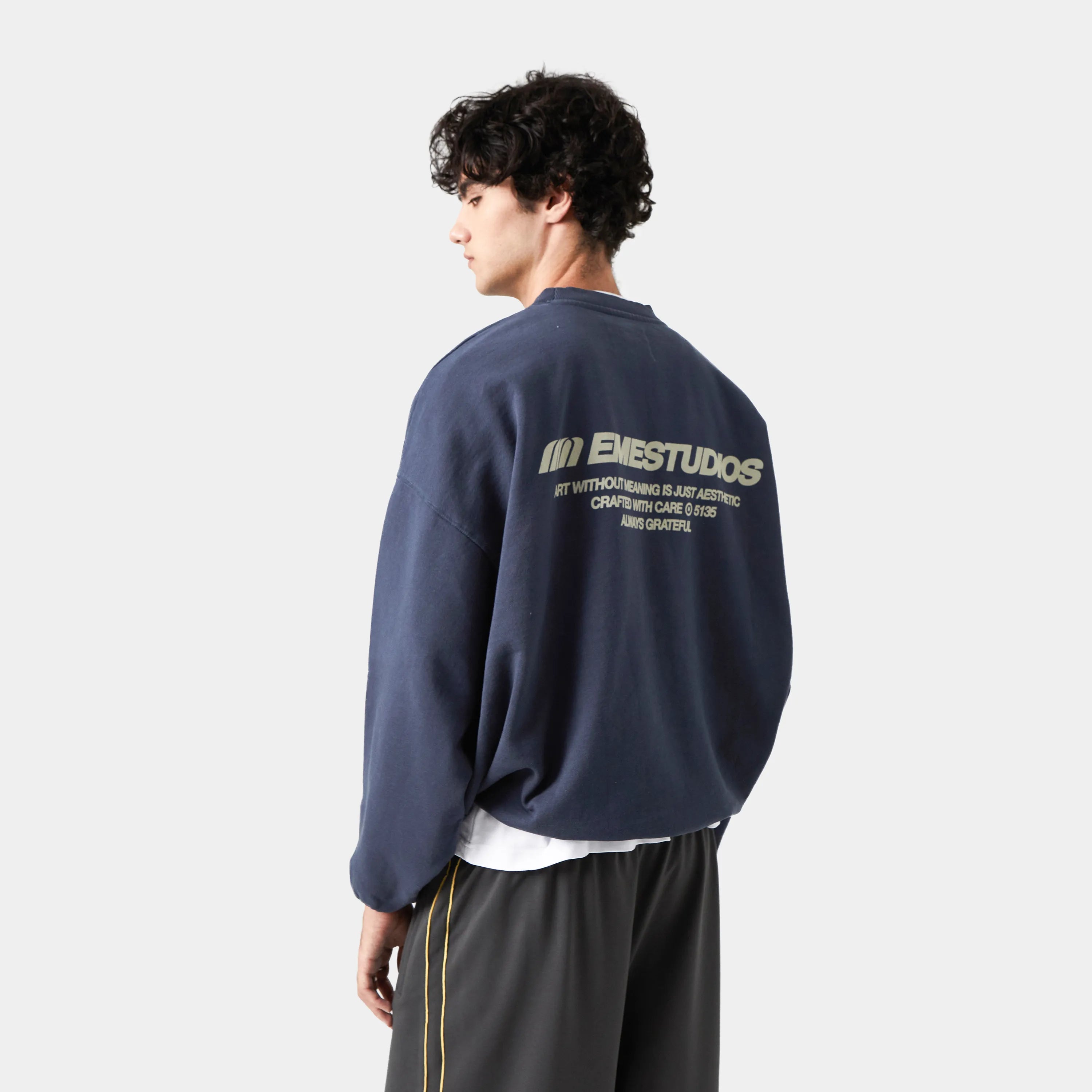 Buckler Navy Oversized Crewneck Crewneck eme   