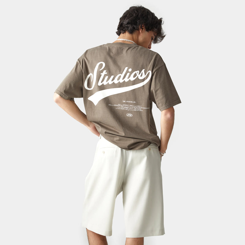 High School Muddy Brown Oversized Tee Camiseta eme   