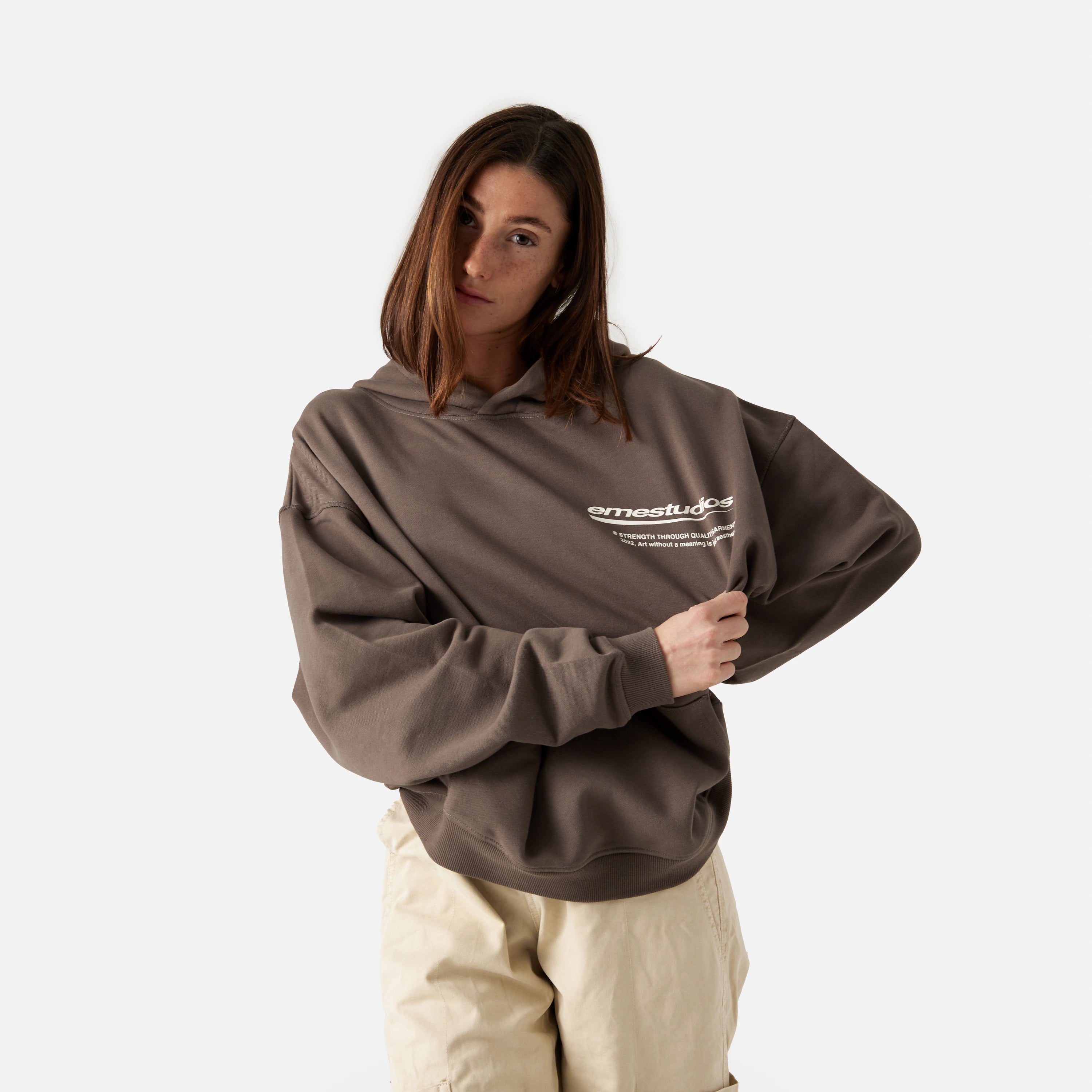 Fate Muddy Brown Oversized Hoodie Hoodie eme   